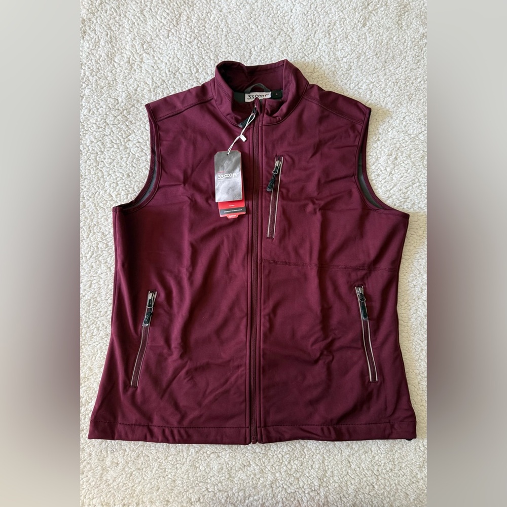 33,000ft Women's Lightweight Vest with Pockets Burgundy/Wine Colour Size Large